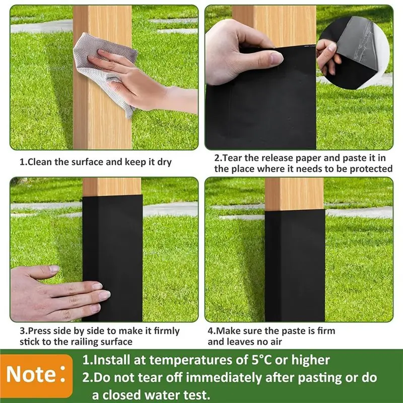 Wood Fence Post Protector Guard 6PCS 16.9X11.8