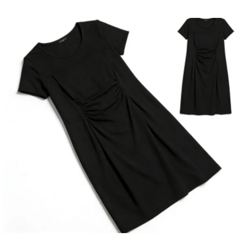 Postpartum Maternity Nursing Dress, Short Sleeve Labor Hospital Gown Breastfeeding Dress for Pregnant Women view 6