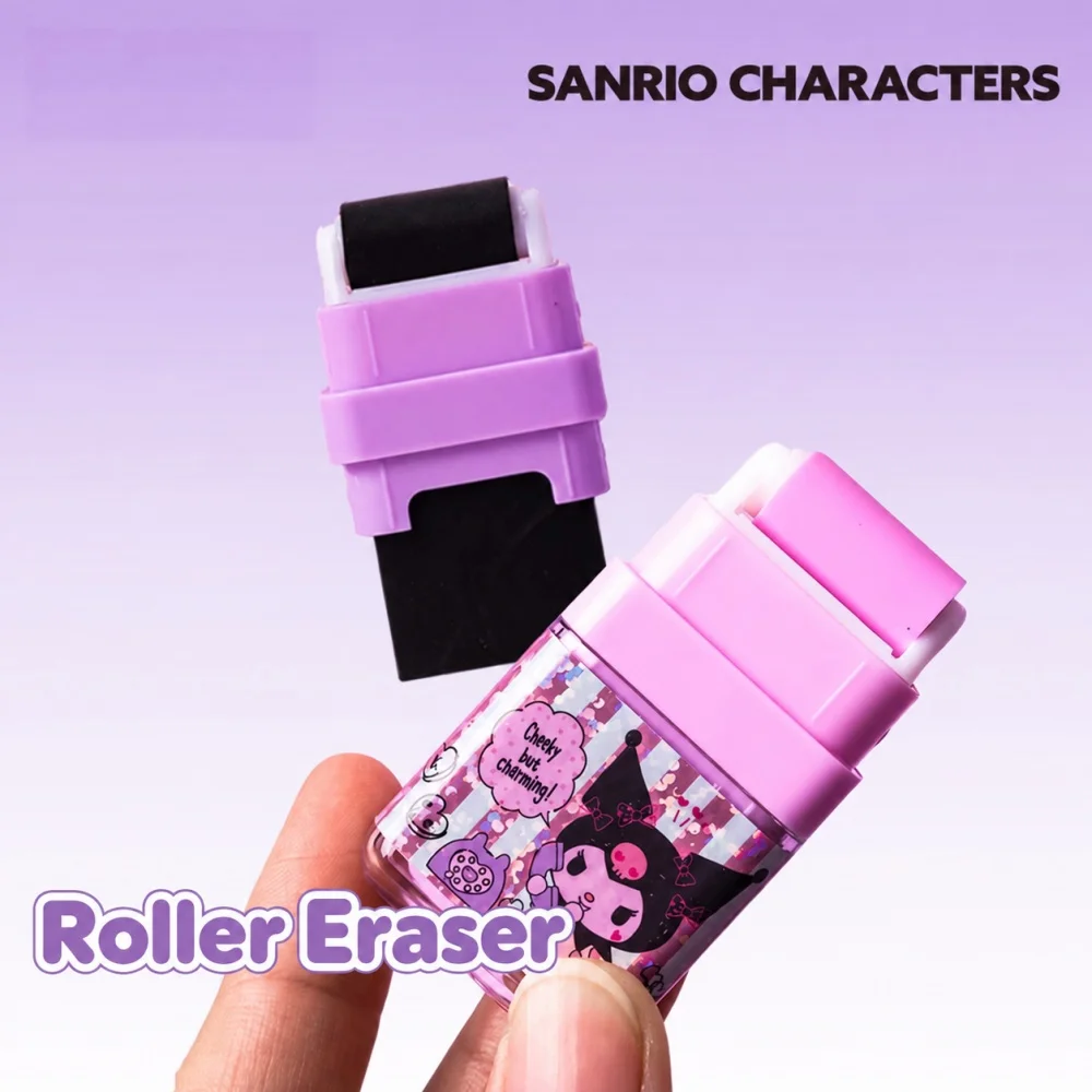 Genuine Sanrio Cartoon Roller Eraser Clear Eraser Kuromi My Melody Cinnamoroll School Stationery Office Desk Supplies