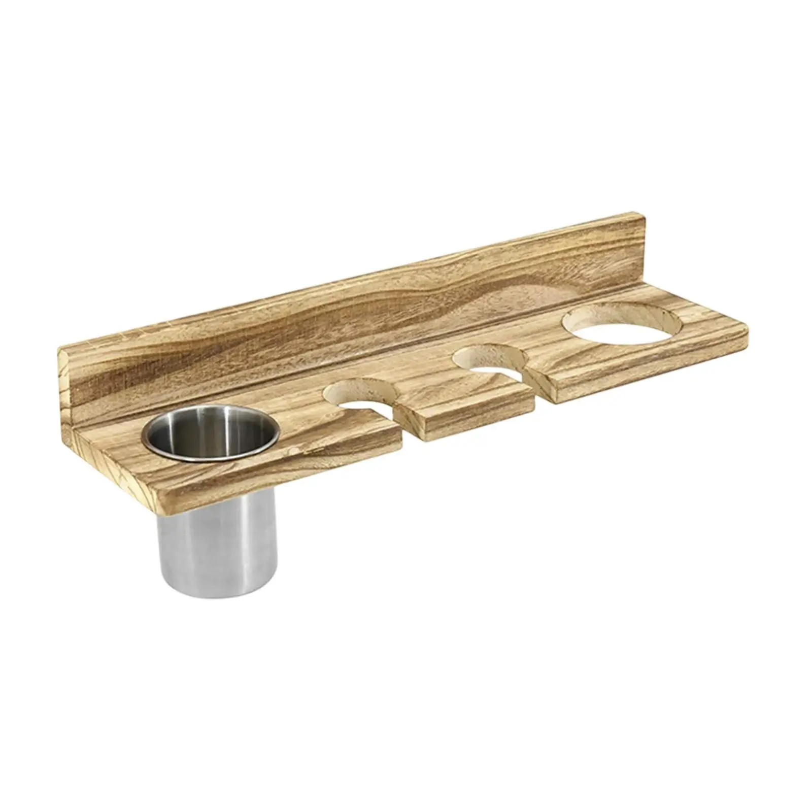 Hair Brush Organizer Portable Wooden Hair Dryer Stand Curling Iron Storage Box for Salon or Bathroom Countertop