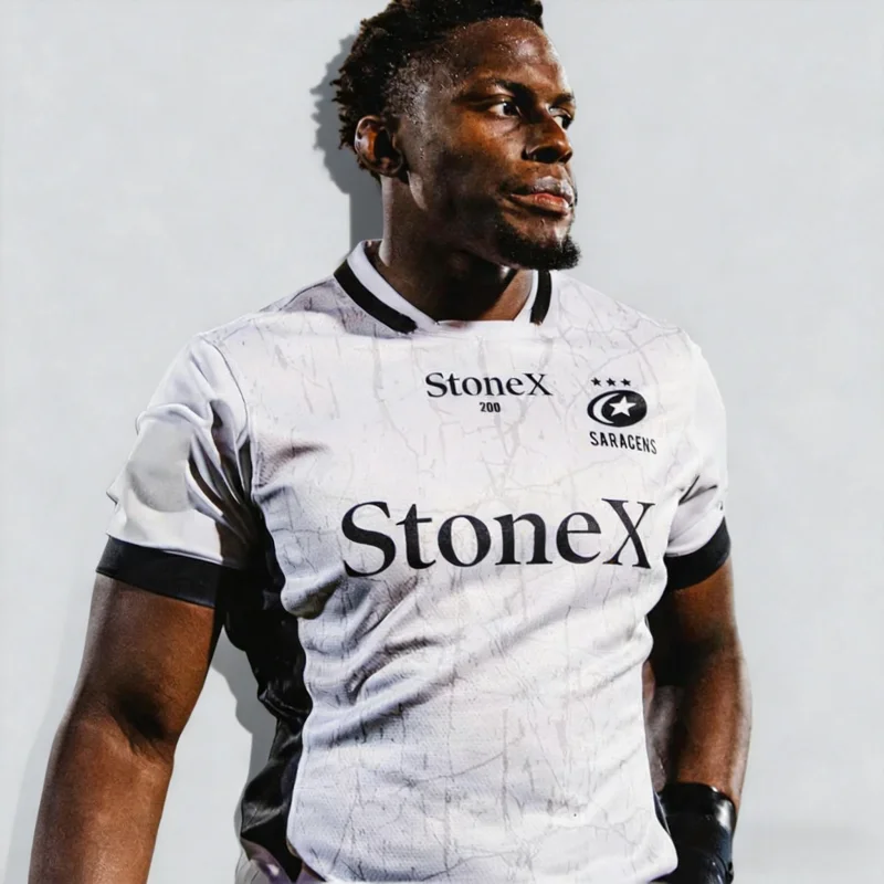 

Новинка 2026: Мужская домашняя футболка для фанатов регби клуба «Сарасенс» (Англия), быстросохнущая, для пляжа и серфинга