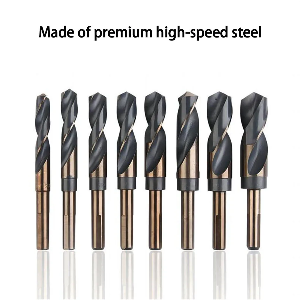 8-Piece 1/2 "mengurangi Shank Deming Set mata bor besar M2 HSS 135 derajat Split Point mata bor putar dengan casing bawaan aluminium