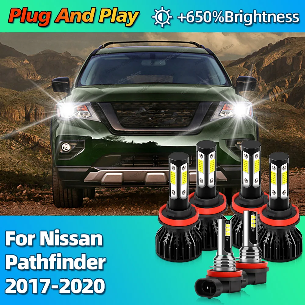 

2/6Pcs 180W Car Headlight H11 H9 Auto LED Lamp Fog Light Bulb H8 6000K For Nissan Pathfinder 2017 2018 2019 2020 Headlamp