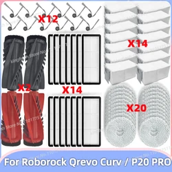 Compatible For Roborock ( Qrevo Curv / P20 Pro ) Vacuum Parts Main Roller Side Brush Hepa Filter Mop Cloth Dust Bag Accessories