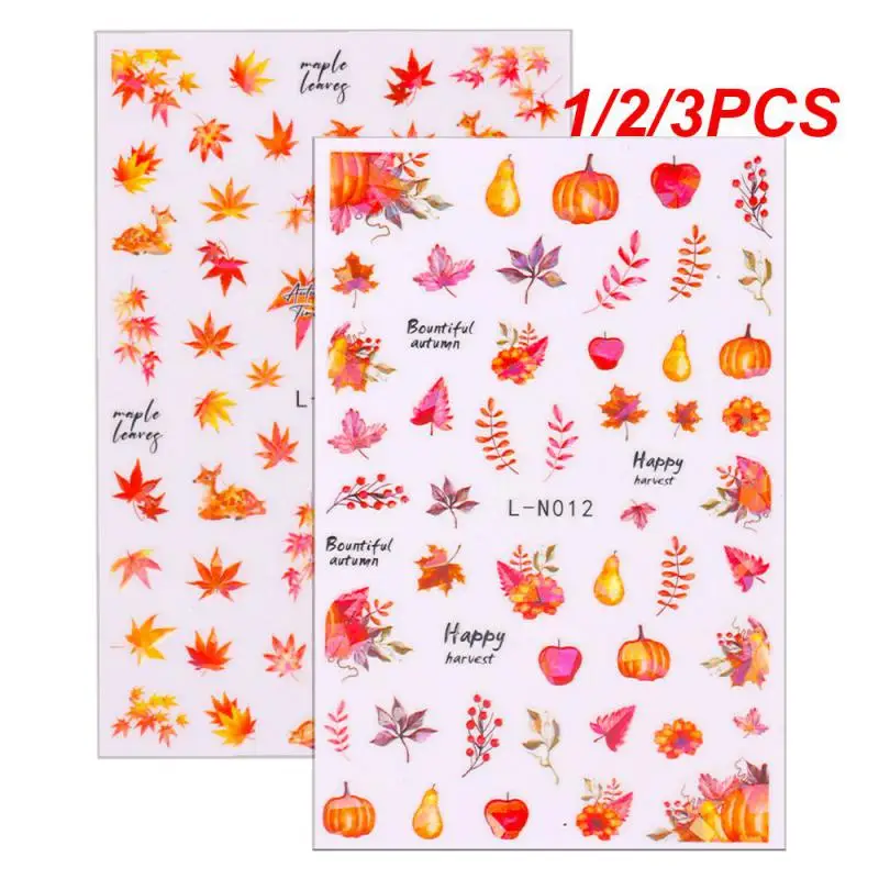 1/2/3PCS Maple Leaf Sticker Ins Create Stunning Nail Art Maple Leaf Multi-function Ease Of Use Hazelnut Themed Nail Art