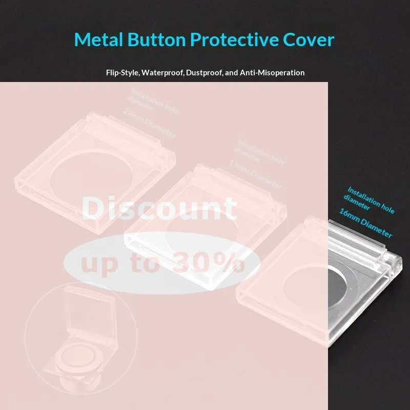 [Power Button Dust Protection Cover Transparent Anti-mistouch Push Button Guard 16/19/22/25mm for Medical Equipment]