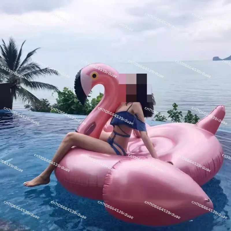 Internet celebrity vacation flamingo swimming ring children adult water tank mount pool inflatable shell floating row bed