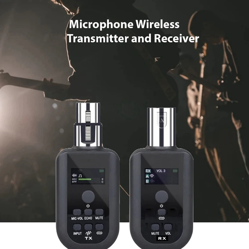 SL-100 Microphone Wireless Xlr Transmitter Receiver UHF Wireless Mic System For Audio Mixer Electric Guitar Bass Noise