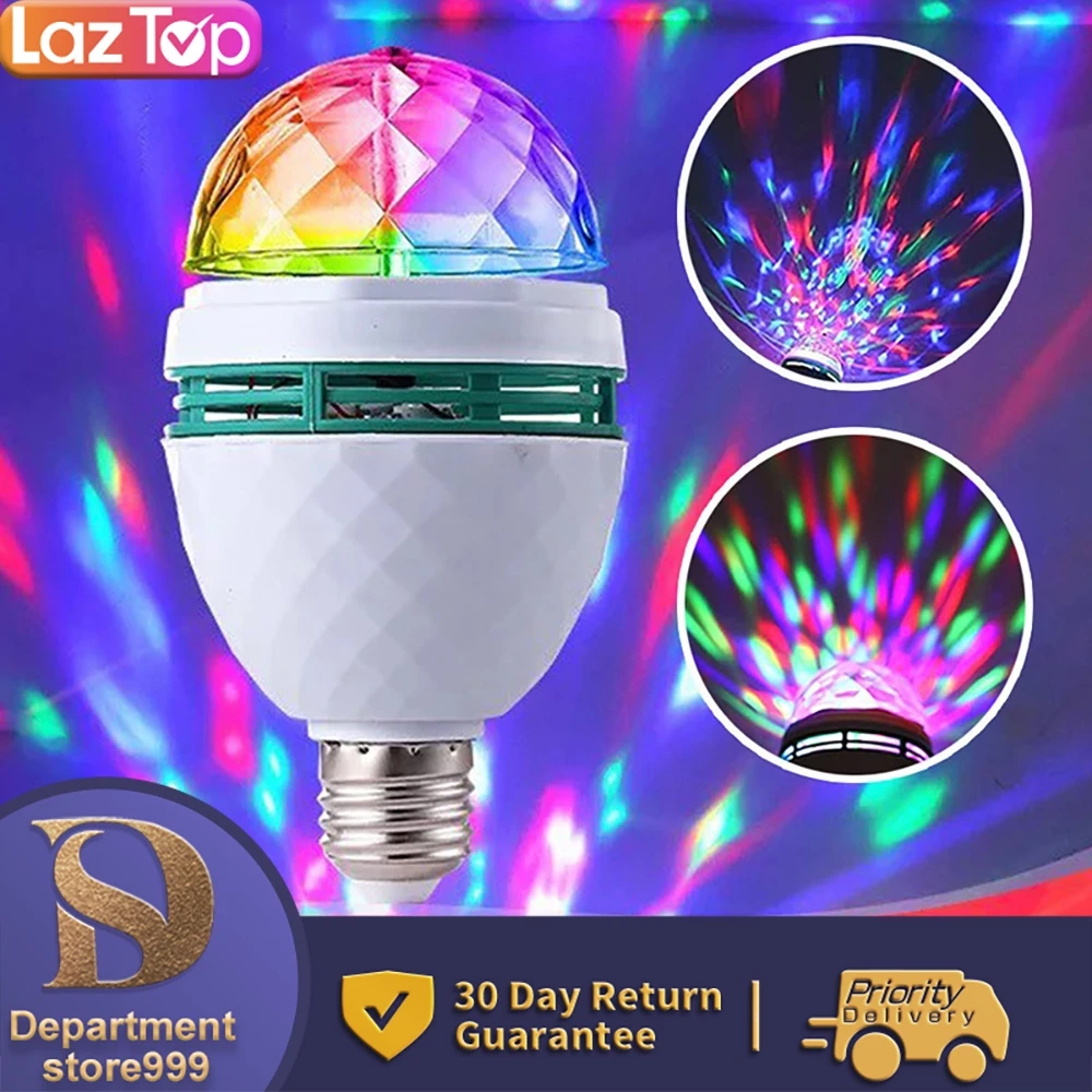 

LED Magic Ball Bulbs Street Market Christmas Multicolored Rotating Colored Lights KTV Home Bar Flash Laser Stage Lighting Effect