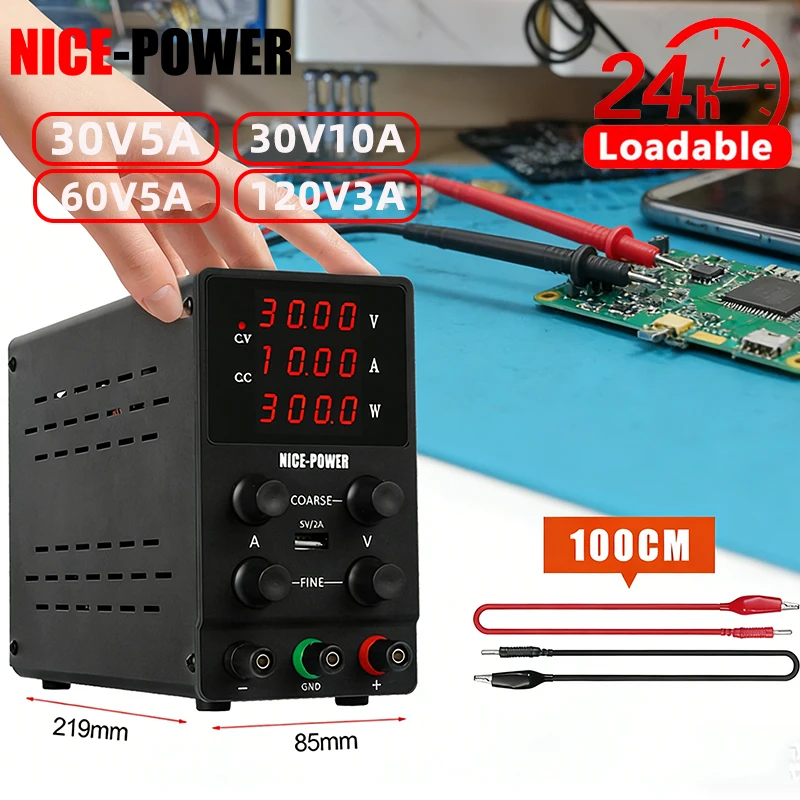 

Регулируемый источник питания постоянного тока NICE-POWER 30В 10А, 24В 60В 72В 120В, лабораторный блок питания, блок питания для ремонта мобильных телефонов SPS3010 SPS305