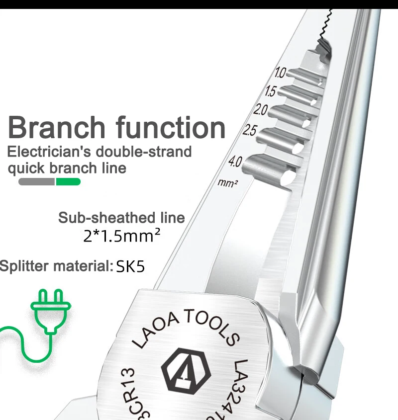 LAOA7-in-1 electrician stainless steel wire stripper, peeling wire pliers, multi-function wire stripper, crimping pliers