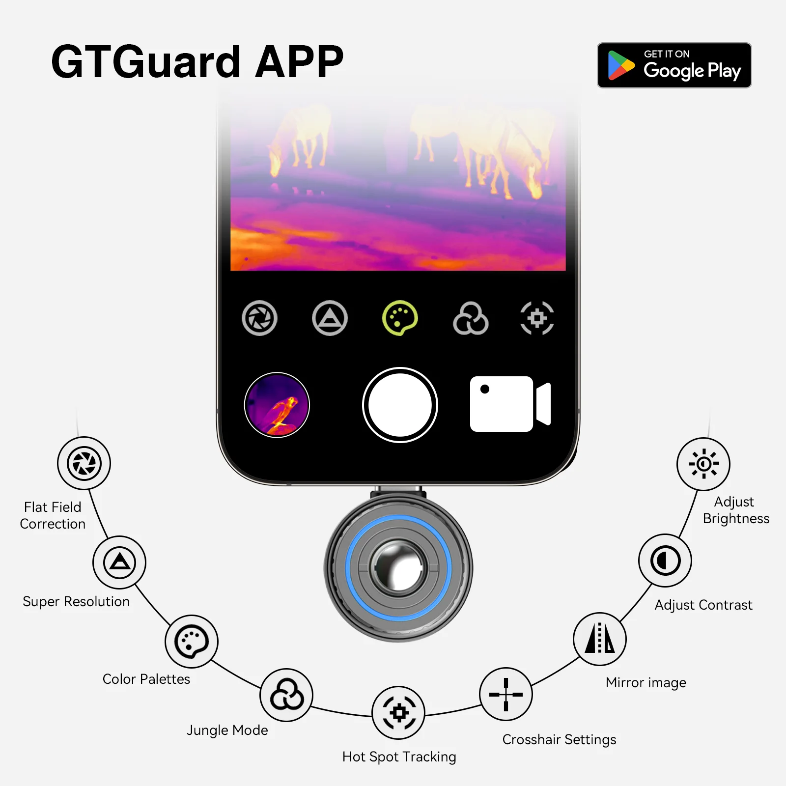 GTGUARD C210 Thermal Imager for Phone, 256×192(12µm) Sensor, AI Super Resolution, 26g Portable, Type-C, for Android, Hunting, Re - view 4