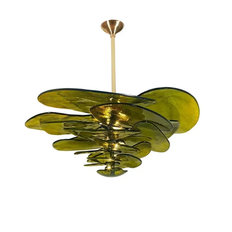 

Modern G9 bulb living room glass chandelier with metal body for bar ceiling decoration with adjustable hanging chain