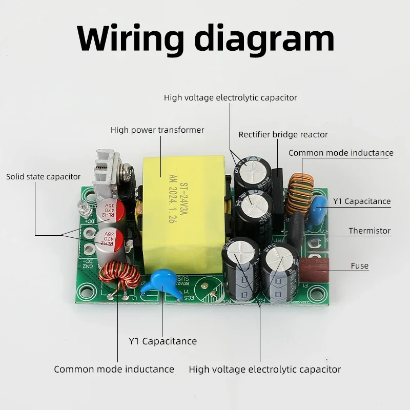 Gallium Nitride Switching Power Supply Module AC-DC 12V6A 24V3A Switching Power Supply Module Bare Circuit for Replace/Repair