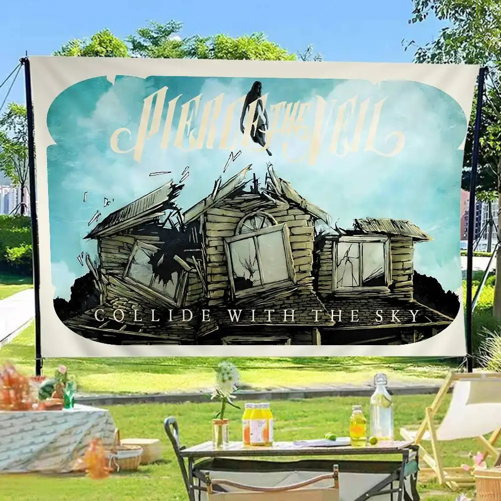 Band P-Pierce The Veil Cartoon Flag Wall Hanging Banner Decoration Household Home Decor
