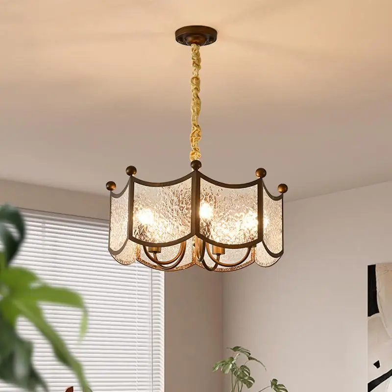 

American Vintage Bedroom Lamp - French Maillard Pendant for Master & Bar Counter, Retro Dining Room Chandelier Fixture