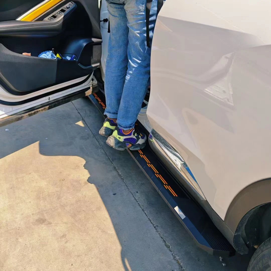 لوحات التشغيل لسيارة Volkswagen VW ID.4 2020-2025 مجموعة كاملة للخطوات الجانبية Nerf Bar تتميز بحبيبات مضادة للانزلاق #4