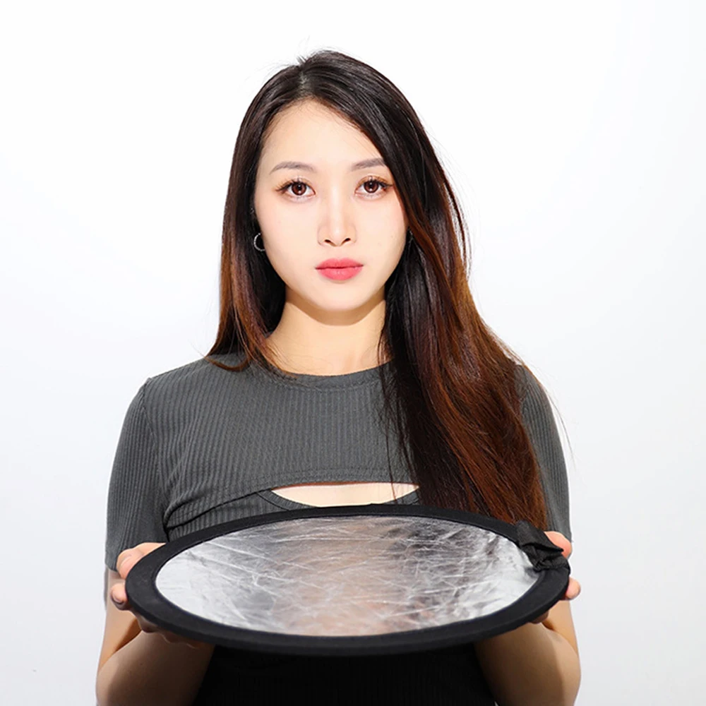 НОВЫЙ отражатель света два в 1, отражатель для фотосъемки, круглый серебристо-белый рассеиватель света, фотопанель для камеры, заполняющий свет