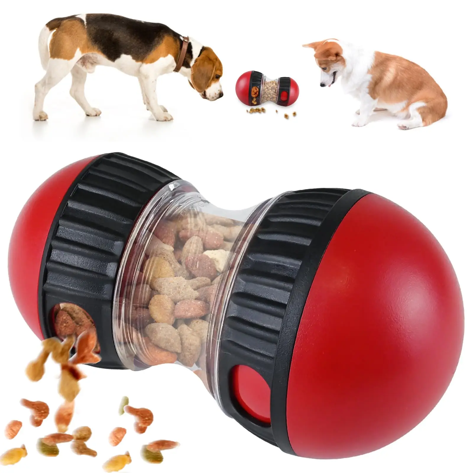 

Dog Chew Toys Grinding Teeth Sound Ball Toys Leaking Food Balls Anti Bite Interactive Training Cleaning Teeth Toys Pet Products