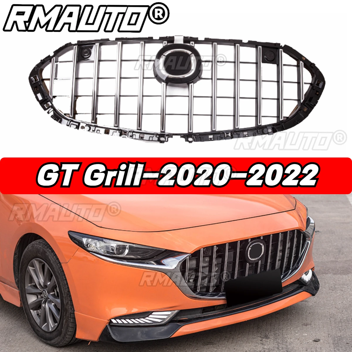 

For Mazda 3 Axela 2020-2022 GT Style Front Bumper Grille Racing Grill Honeycomb Sport Body Kit for Mazda 3 Axela Car Accessories