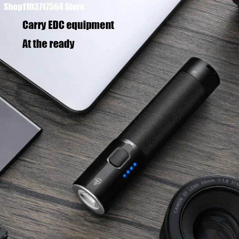 Rechargeable Camping Lights New flashlight small straight outdoor flashlight camping night defense flashlight