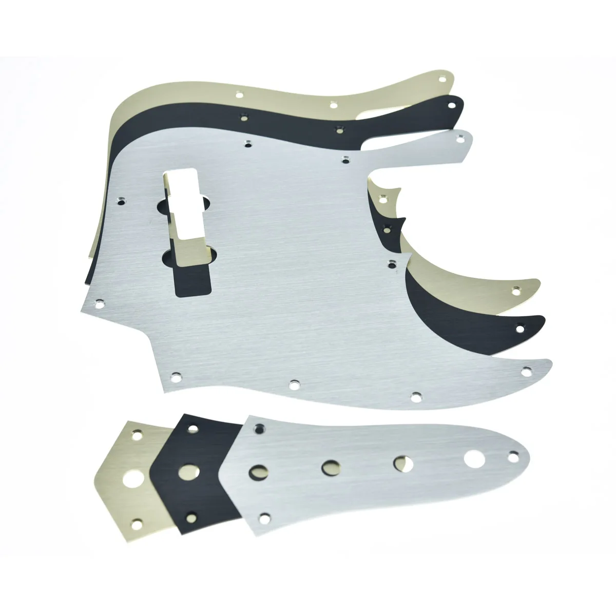 Dopro Aluminum Anodized 10-Hole 4 String Jazz J Bass Pickguard JB Control Plate and Screws for American/Mexican FD Jazz Bass