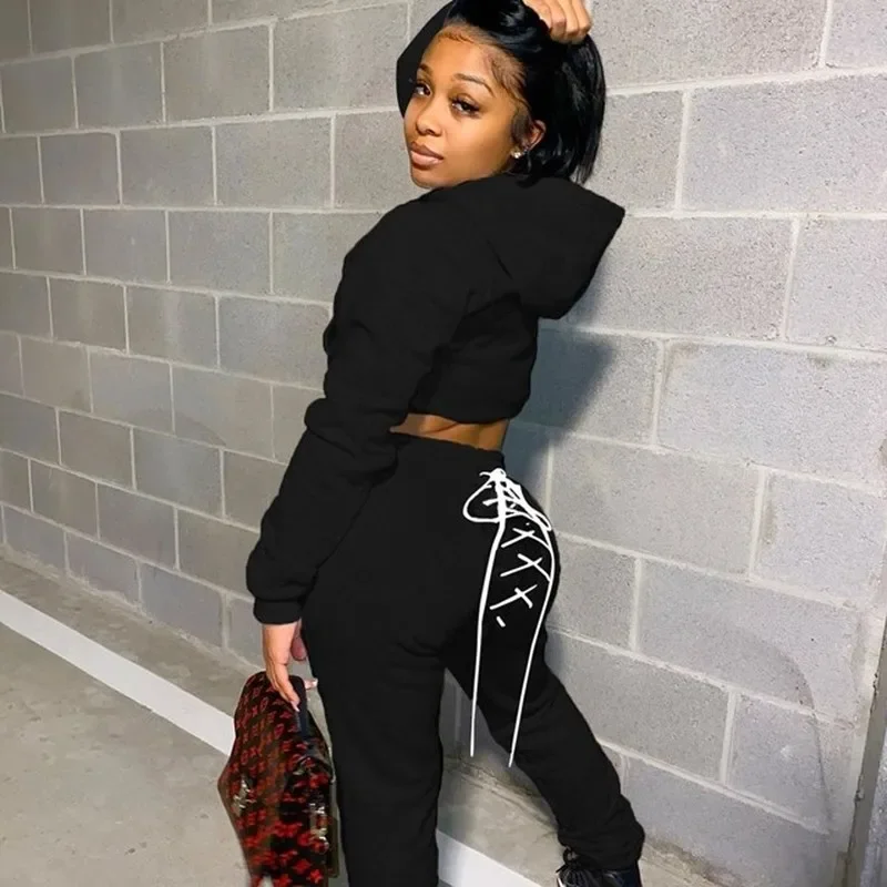 

Women Set Fall Winter 2023 Plain Sweatsuit Hooded Sweatshirt and Sweatpants Set Women Joggers Suit Sets Tracksuit Casual Outfits