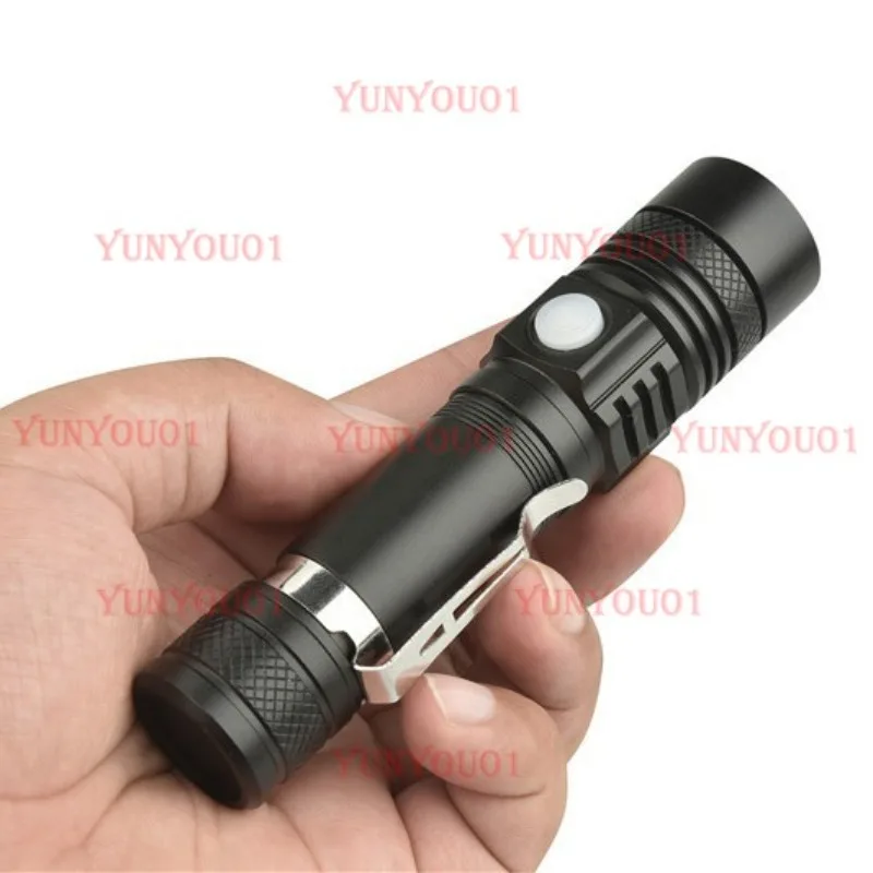 Cross-border Special T6 Strong Light Flashlight, Telescopic Zoom USB Charging Mini Flashlight Outdoor Emergency Searchlight