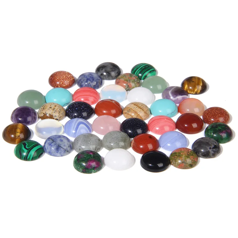 10 Teile/los 4 6 8 10 12 14mm Stein Cabochons Naturstein Tigerauge Cabochon Perlen Runde Glatte Edelsteine Cabochon für Schmuck Machen – Detail 7