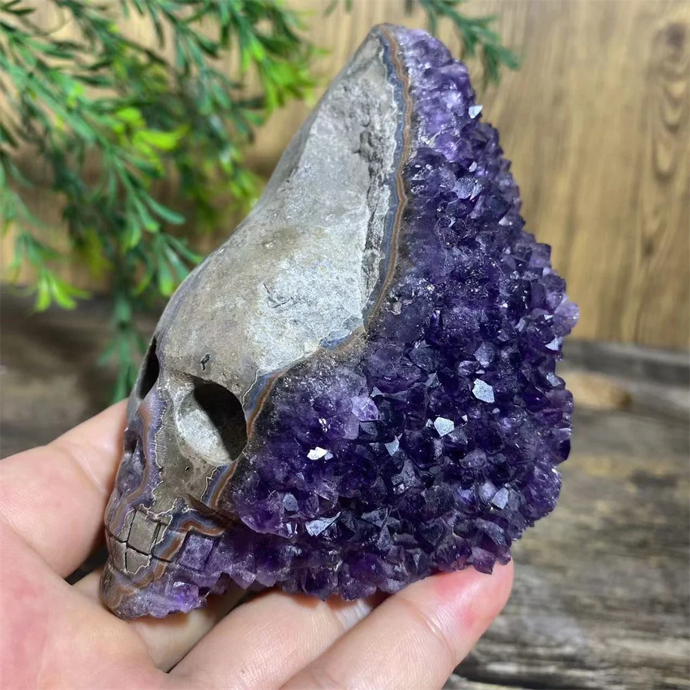 

Crystal Natural Amethyst Cluster Healing Gemstone Stone Quartz Minerals Energy Reiki Wicca Geode Specimen Decoration