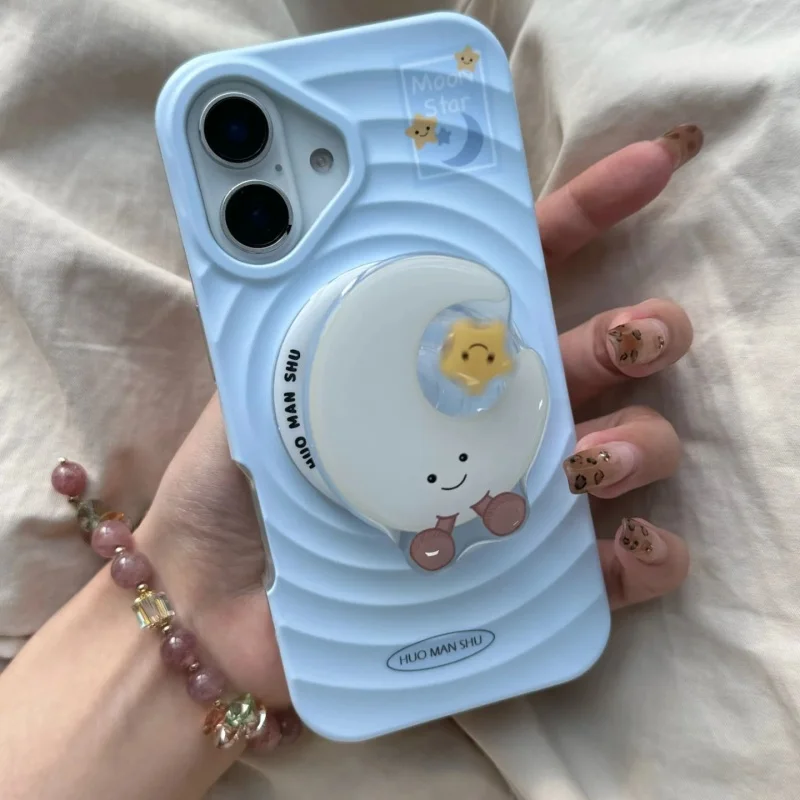 Simpatico cartone animato Ruota Luna Stella Supporto magnetico Grip Tok Griptok Supporto per telefono Supporto per iPhone 15 16 Per Pad Magsafe Smart