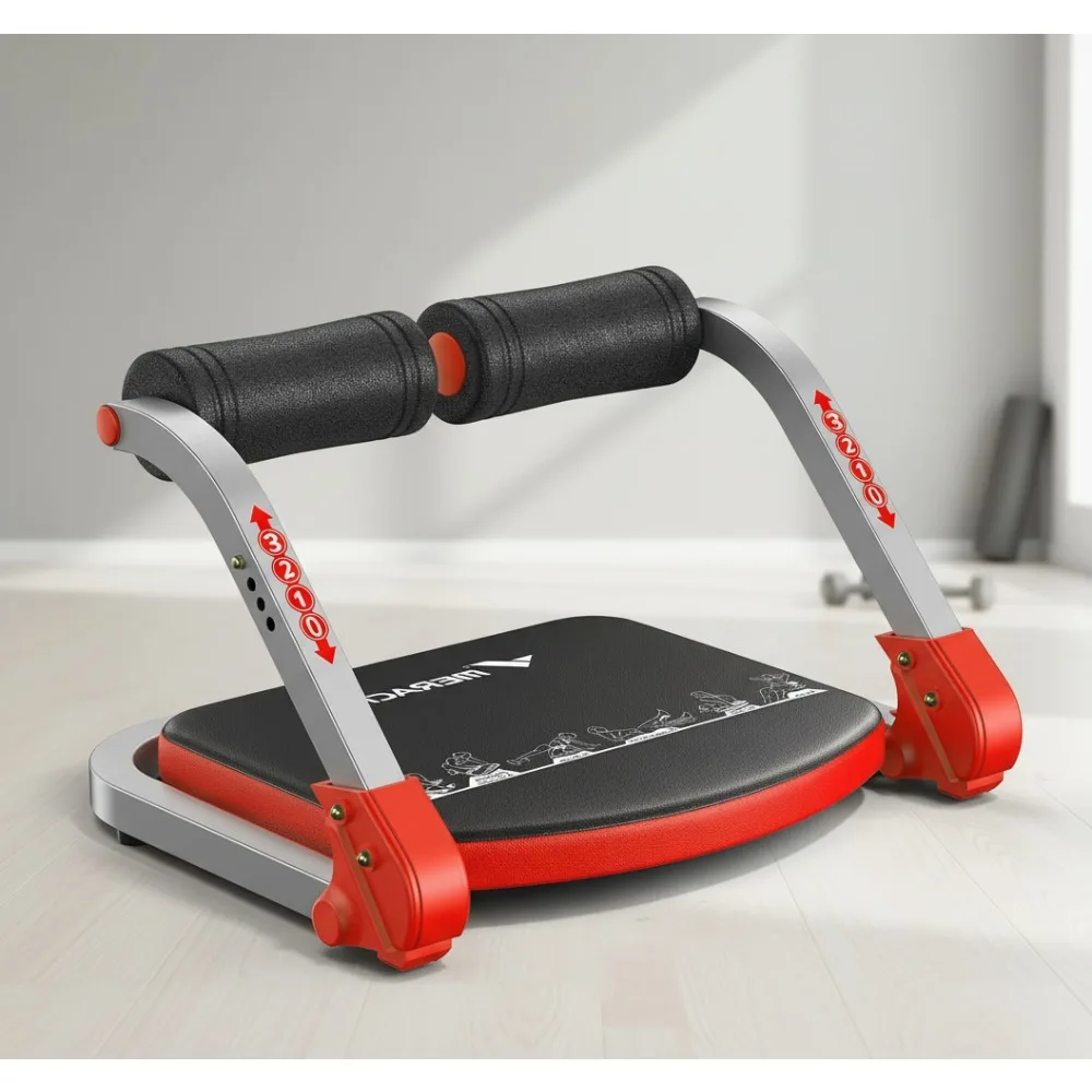 

3-Level Adjustable Ab Machine with Auto Rebound - Full Body Workout Equipment for Home Gym & Core Training