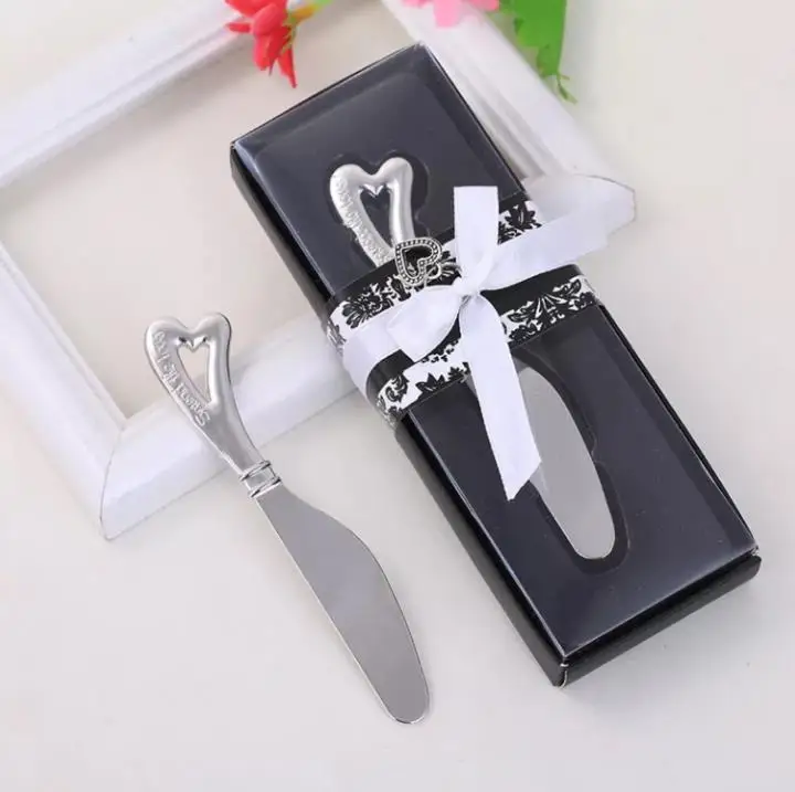 Love Chrome Spreader with Heart-Shaped Handle+ 100PCS/LOT Wedding favors gifts Free shipping SN2229