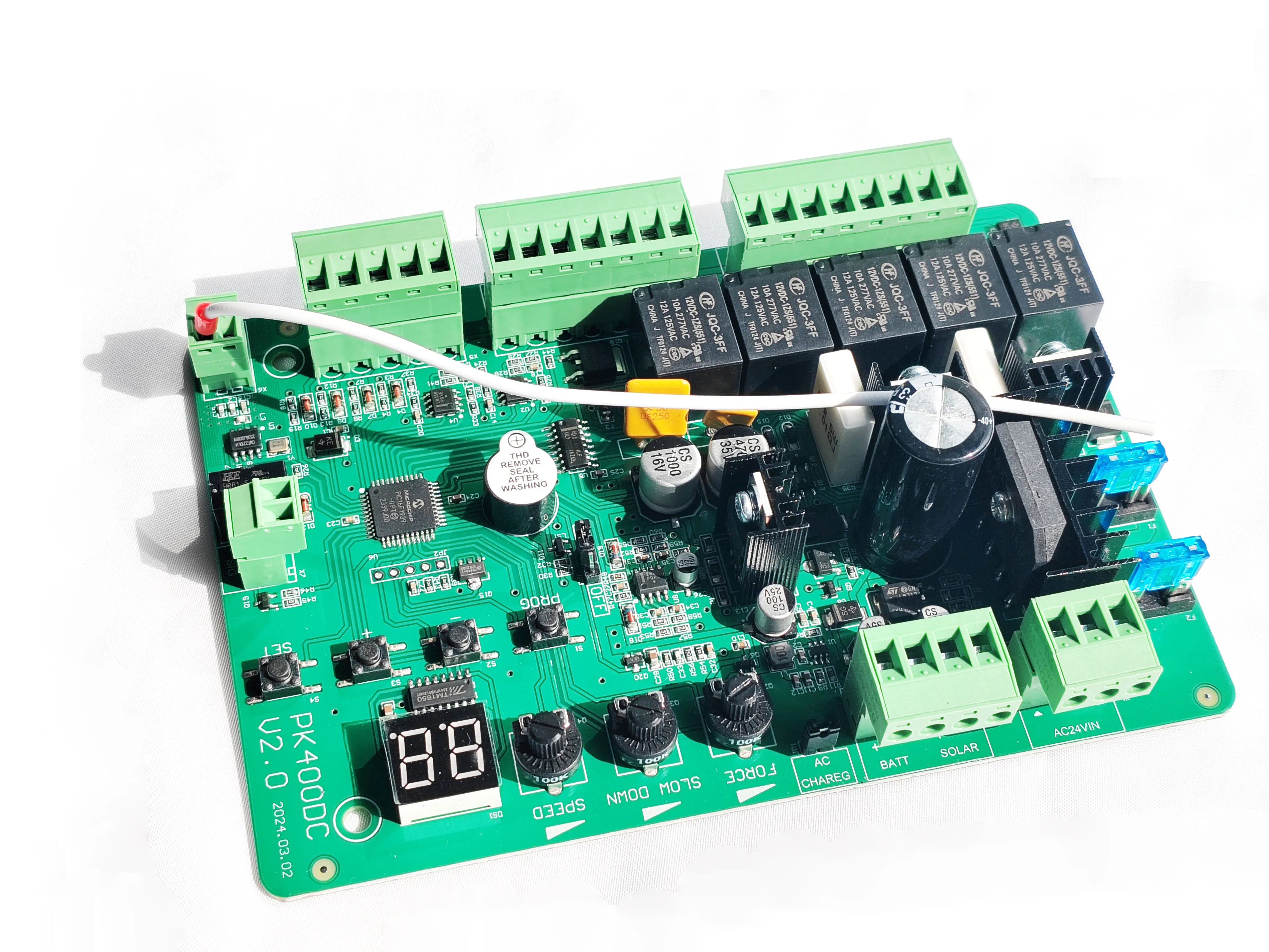 

DC24V PK400DC PCB Board Automatic Double Arms Swing Gate Opener Control Board Panel Smart Control Center System