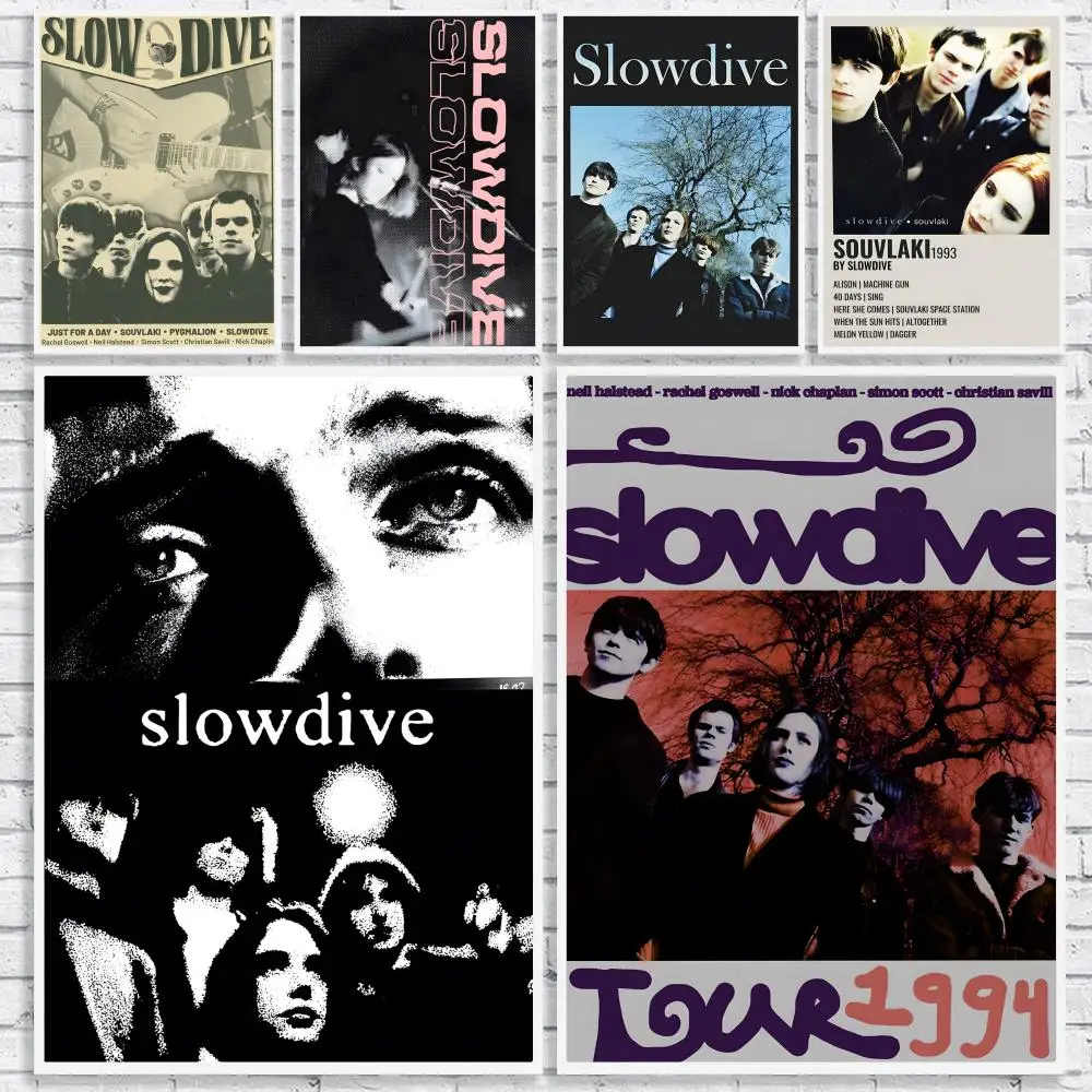 Shoegaze Band S-Slowdive Poster Versatile HD Waterproof Wall Art Self-Adhesive Decor for Any Space Ideal Gift