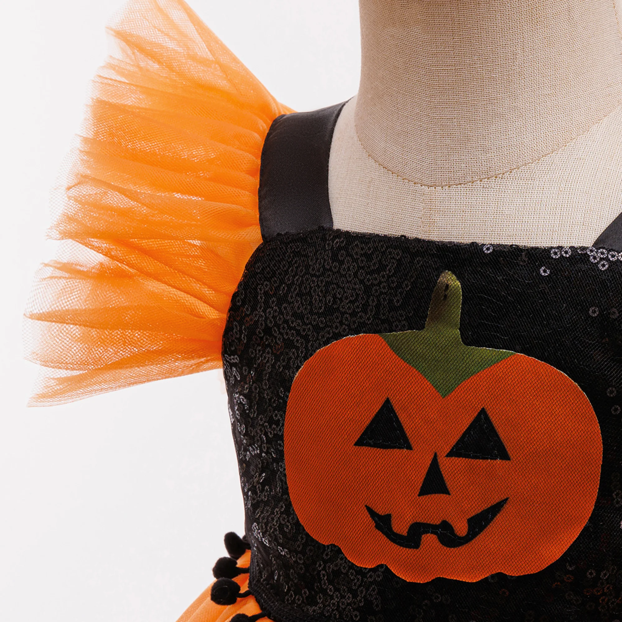 Kleinkind-Kürbis-Party-Kleid für Babymädchen, Kleider für den 1. Geburtstag, Hochzeit, Brautjungfern, Prinzessinnenkleider, Mädchen-Halloween-Weihnachtskostüm – Detail 5