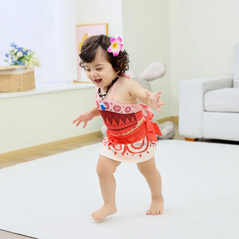 2024 Moana 2 vestido para niñas princesa Vaiana Cosplay carnaval collar mascota cerdo pollo niños fiesta de cumpleaños disfraz