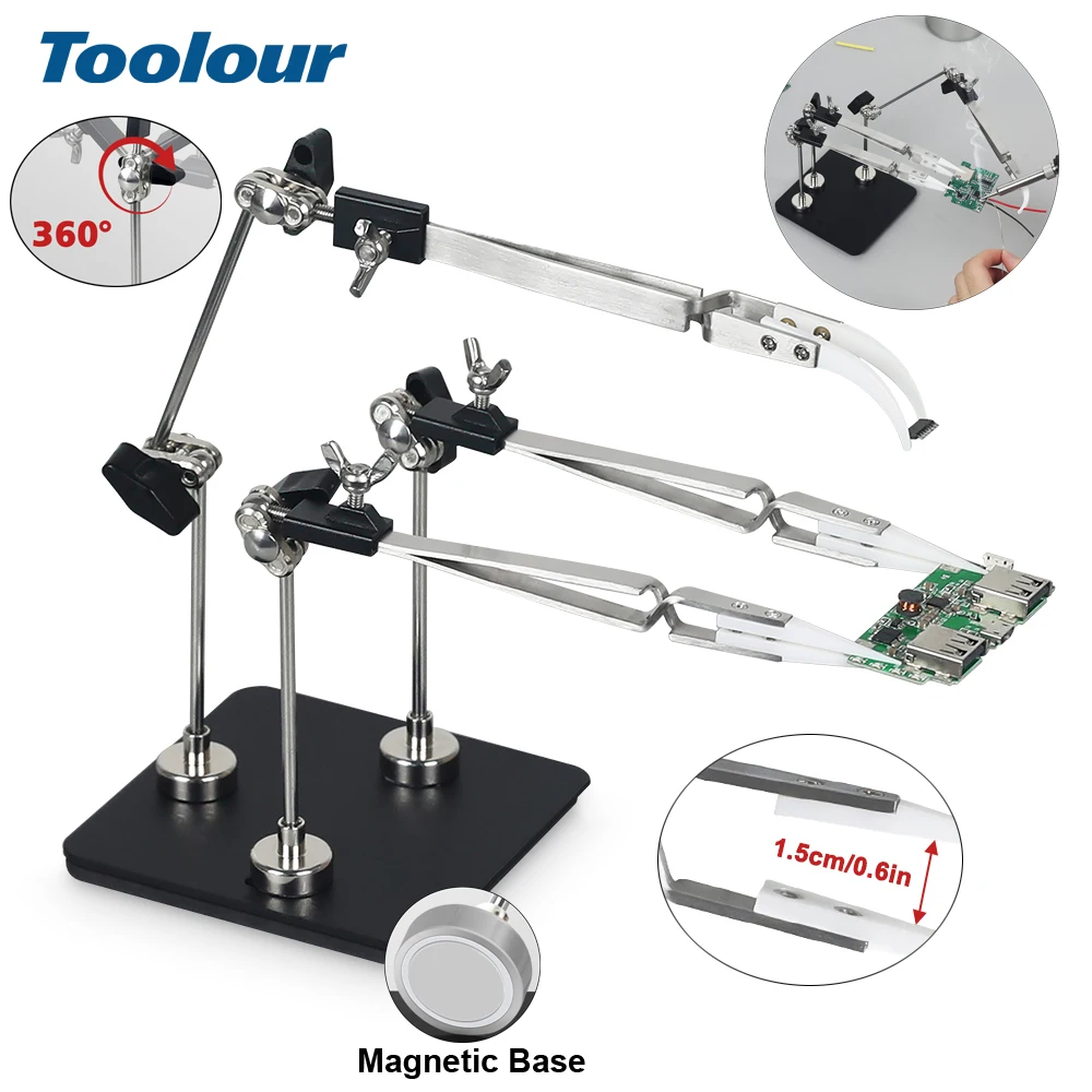 

Паяльная станция Toolour Helping Hands с магнитным пинцетом, держатель печатной платы, паяльный инструмент для пайки, поделок
