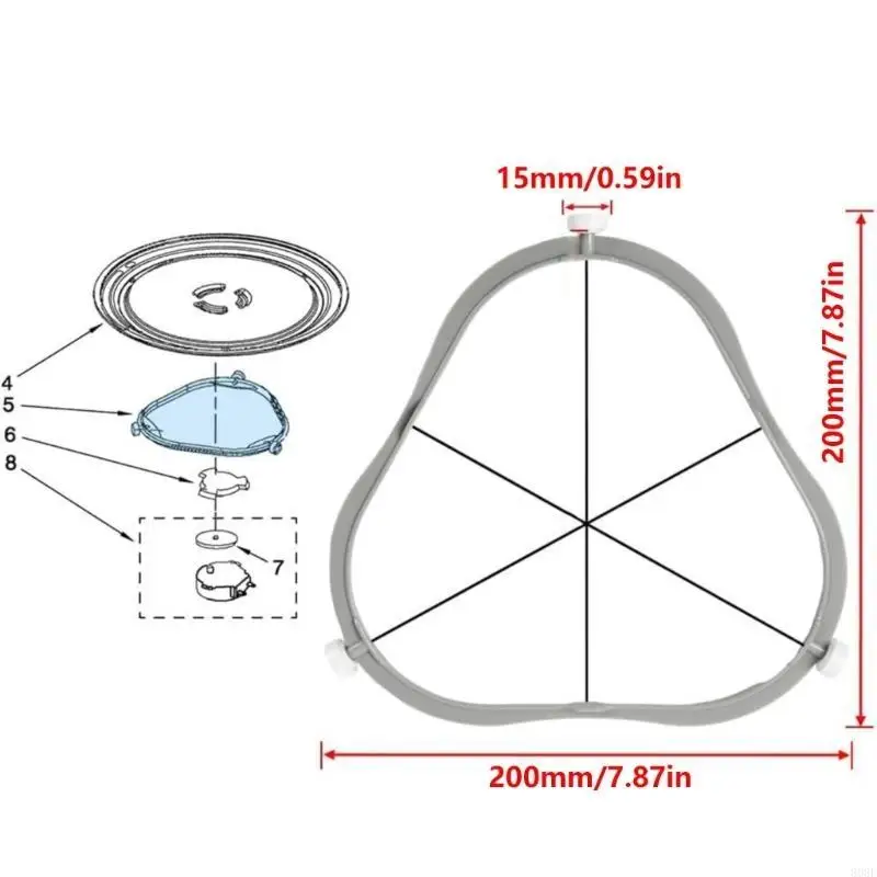 808F Glass Tray Supports Ensuring Smooth Rotation and Stability Microwave Plate Stand