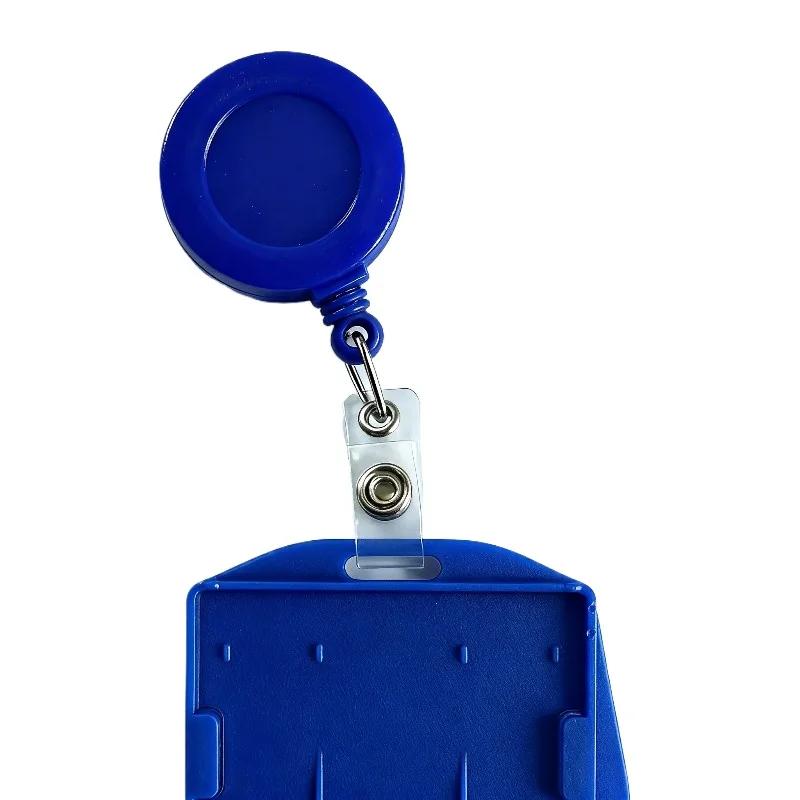 1Pc Portable Hard Plastic ID Tag Work Pass Card Holder Badge Sleeve Working Permit Case Clip Badge Reel White / Black Available