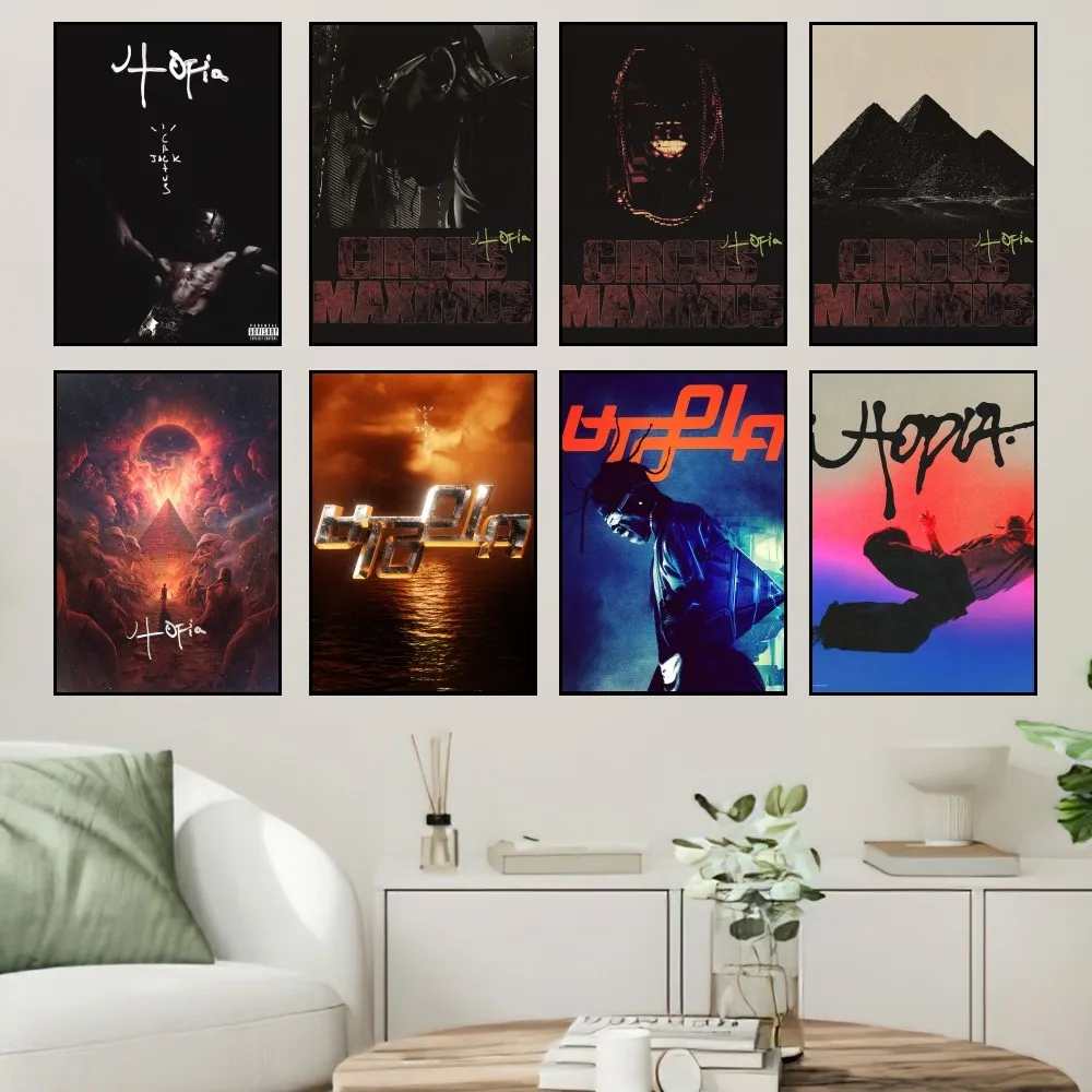 Rapper T-Travis S-Scott UTOPIA Poster Prints Wall Sticker Painting Bedroom Living Room Decoration Office Home Self Adhesive