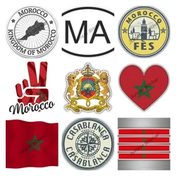 Morocco Coat of Arms Car Sticker Morocco Country Code MA Vinyl Decals National Flag Car Morocco Luggage Ensign Bumper Decal