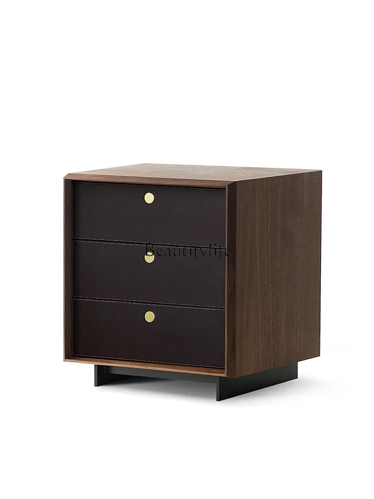 Wabi Sandy Wind Solid Wood Bedside Table Modern Simple Bedside Locker