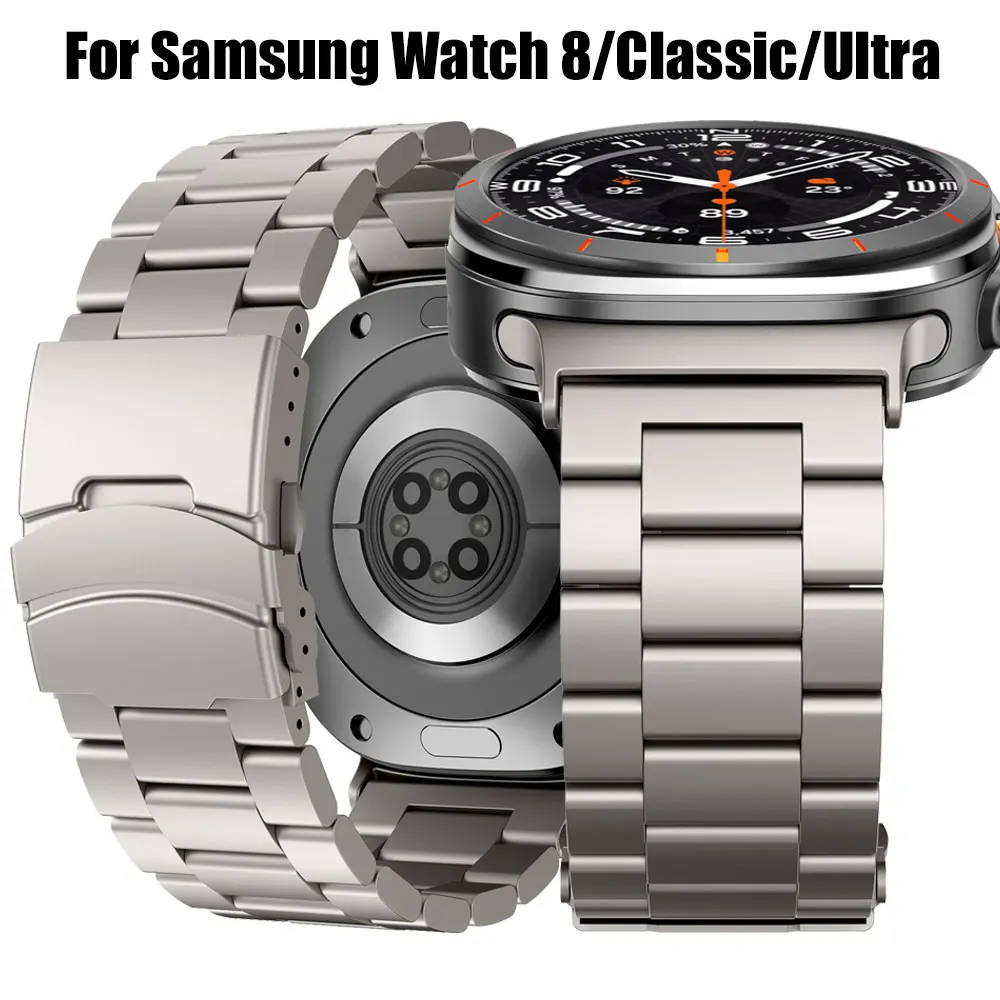 Samsung Watch 8 40mm/44mm、8Classicメタルバンド、ビジネスウォッチバンド、Galaxy Watch Ultra 1/2 47mm対応、ステンレススチール製ストラップ