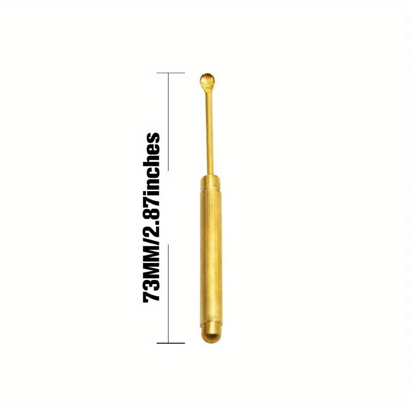 Portable Ear Pickers, Golden Folding Ear Spoon Keychain - Portable Metal Ear Cleaning Tool, No Battery Required