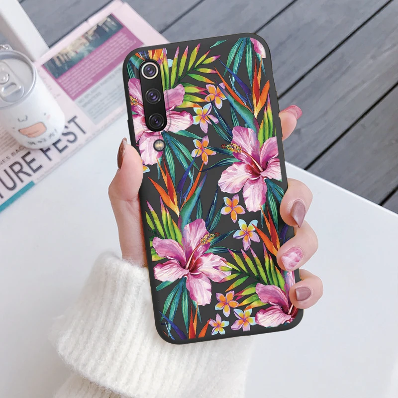 For Xiaomi A3 Mi A3 Lite Case Funny Cartoon Cat Shell Luxury Fashion Flower Pattern TPU Soft Cover For Xiaomi A3 A 3 Lite Fundas