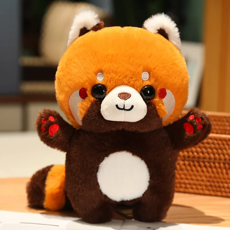 30cm Lovely Raccoon Turn Red Panda Cosplay Dress Up peluche farcito simpatici animali cane cuscino morbido per regali di compleanno