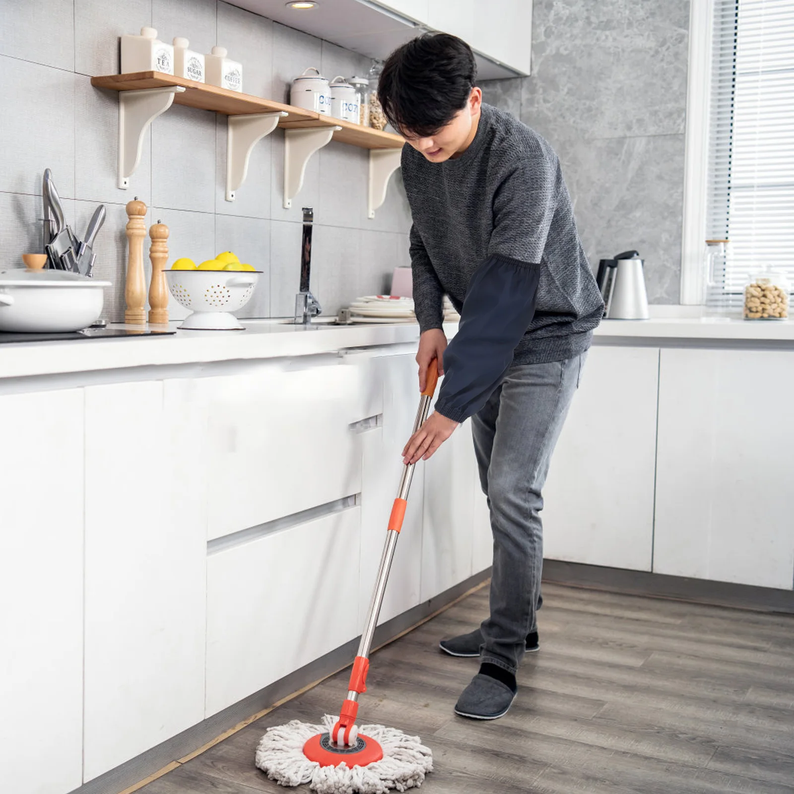 

1 Pair Pu Arm Protectors Waterproof Oilproof Full Length Sleeve Covers For Cooking Cleaning Painting Kitchen Garden Work