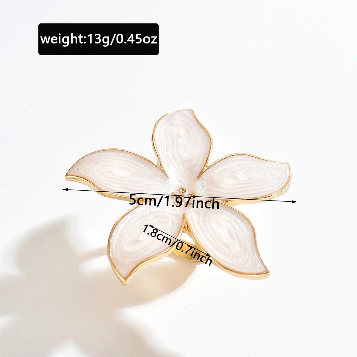 New Exaggerated Irregular Dripping Oil Enamel Flower Open Adjustable Ring for Women Unique Geometric Design Fashion Jewelry Gift