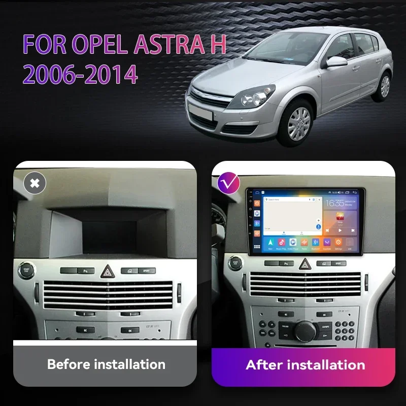 Android 12 QLED Screen Carplay 4G GPS Car Radio For Opel Astra H Zafira B 2004 -2014 Wifi Car Multimedia Video Player Navigation